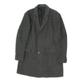 Hugo Boss Grey Overcoat Vintage Mens High End Button Up Designer Smart Coat Graphic Tee – Aesthetic Look · High-Quality Print