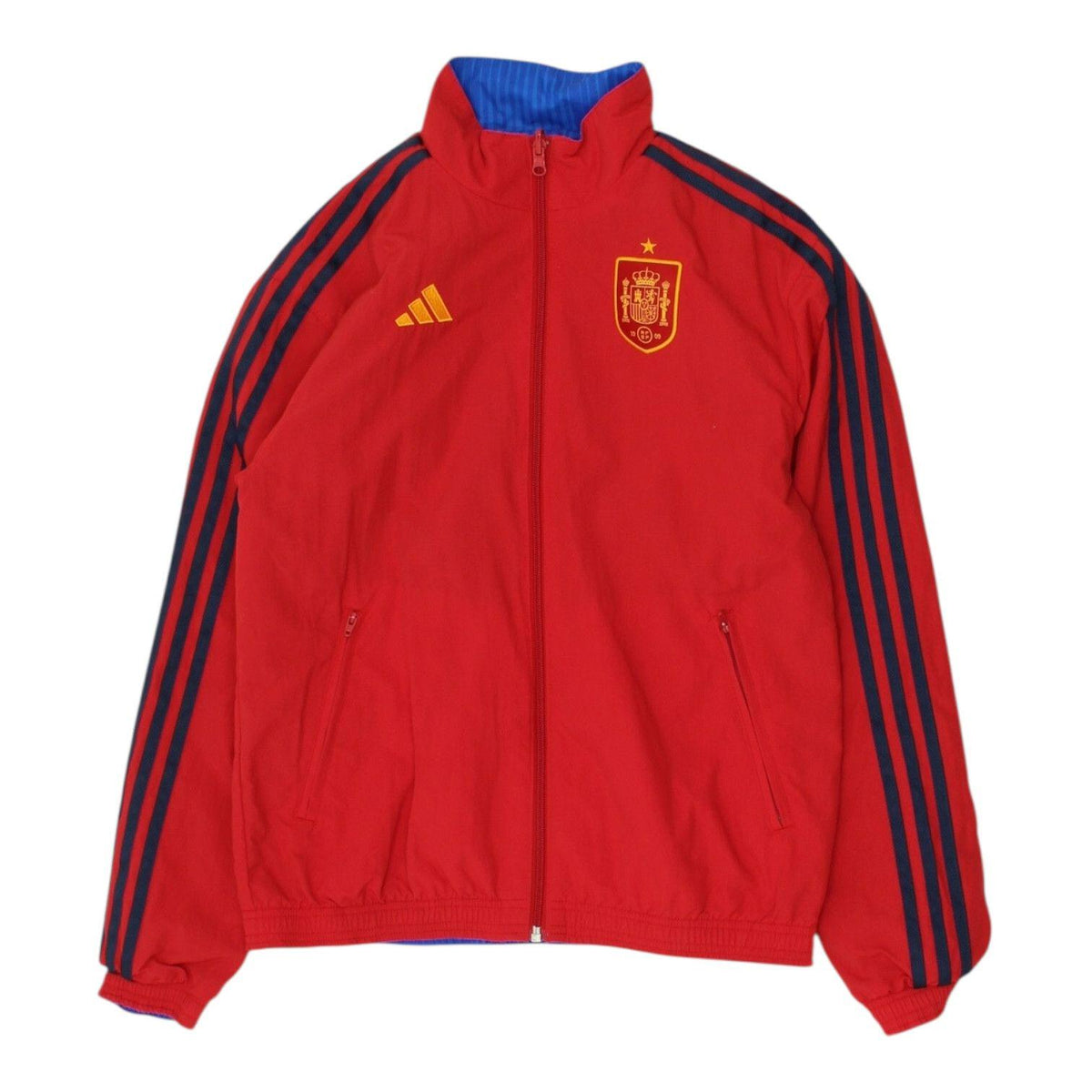 Spain Reversible Track Jacket Adidas Mens Red Blue International Football Graphic Tee – Fan Favorite · Top Pick For Any Outfit