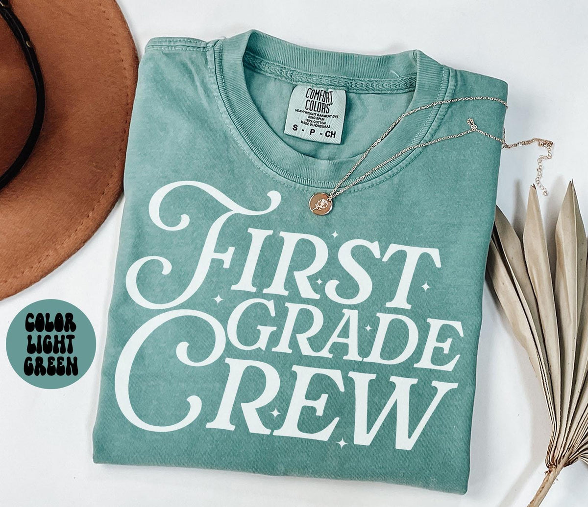 Comfort Colors First Grade Shirt Teacher Team TShirts 1st Grade Tee Back to School First Grade Department Gifts Crew Graphic Tee – Bold Style · Perfect For Daily Wear