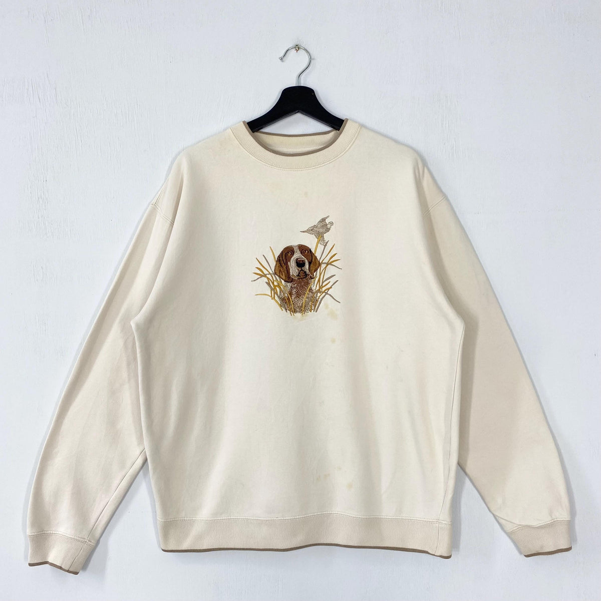 Vintage Outdoor Outfitters Sweatshirt Dog Crewneck Ducks Sweater Pullover Wildlife Pheasant Bird Dog Ducks Unlimited Embroidered Logo Large Sweatshirt – Bold Style · High-Quality Print