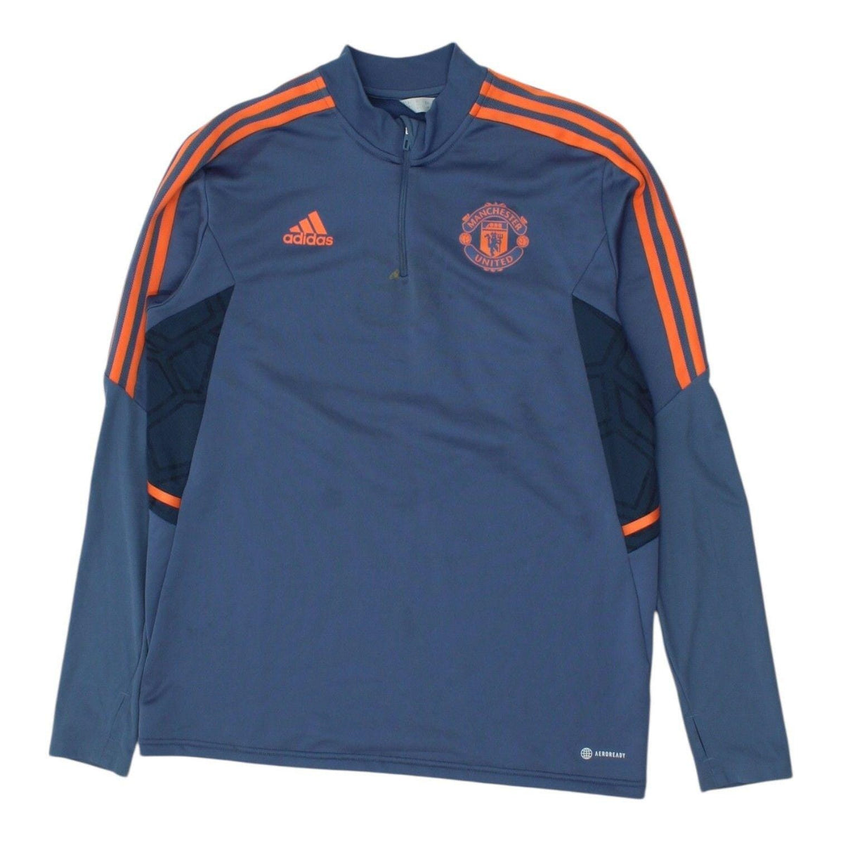 Manchester United Training Top Adidas Mens Blue 14 Zip Sports Football Man U Graphic Tee – Bold Style · High-Quality Print