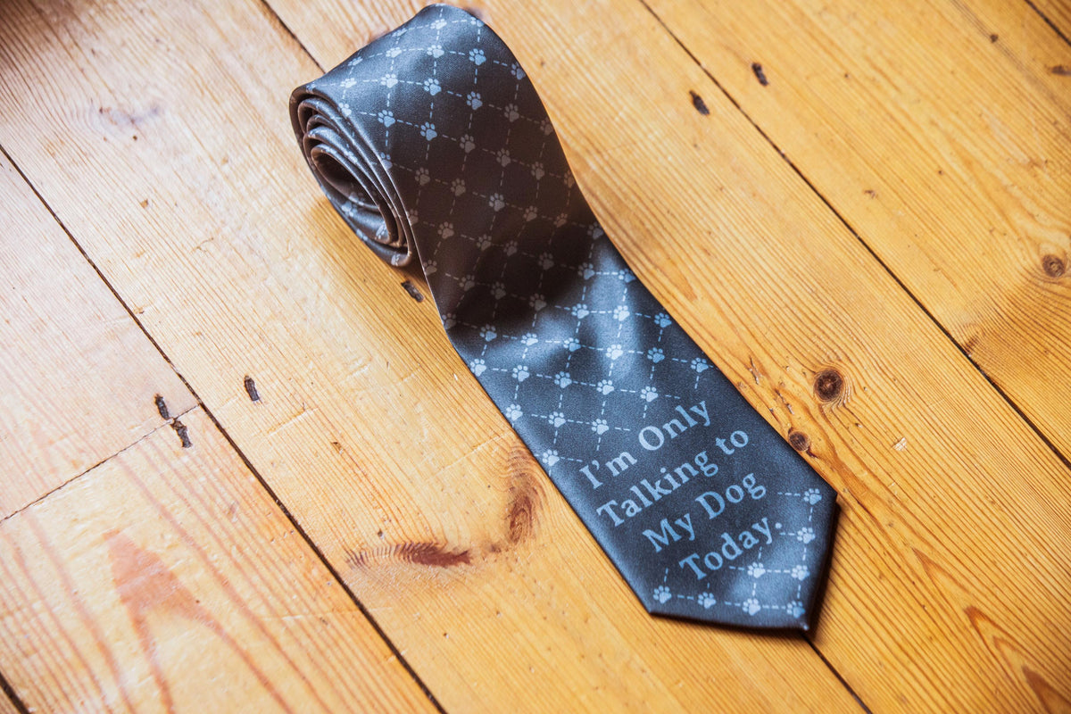 Unique Father39s Day Gift I39m Only Talking To My Dog Today Retirement Gift Gifts For Grandpa Funny Neckties Dog Dad Tie Dog Neckties Graphic Tee – Easygoing Wear · Great Gift For Fans