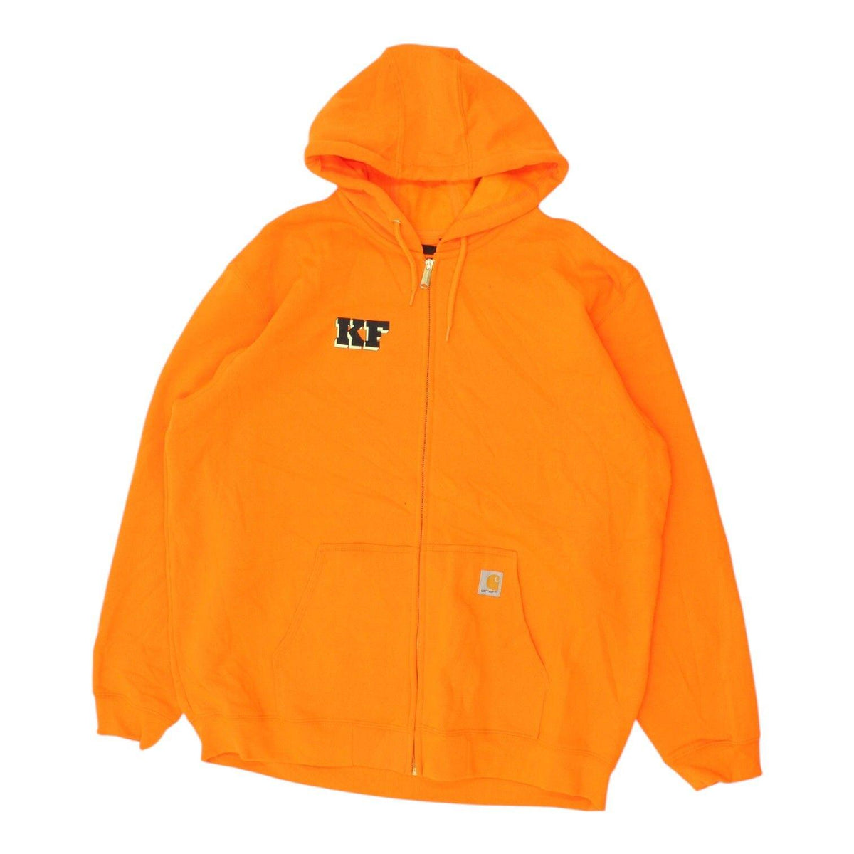 Carhartt Mens Orange Hoodie Vintage Hooded Full Zip Workwear Logo Hoody Hoodie – Warm & Stylish · Trending Graphic Apparel