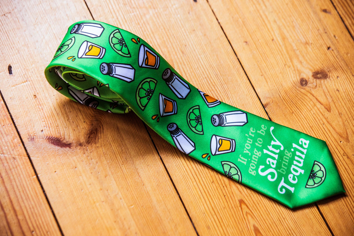 Gifts For Tequila Lovers Father39s Day Gift Going To Be Salty Bring Tequila Necktie For Work Gift For Dad Funny Neckties Tequila Ties Graphic Tee – Warm & Stylish · Top Pick For Any Outfit