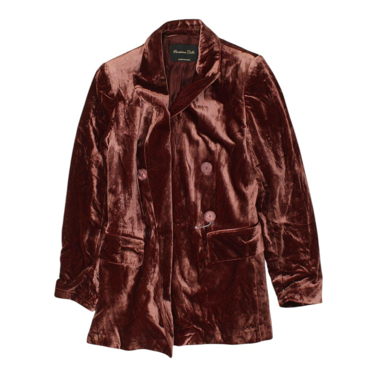 Massimo Dutti Velvet Jacket Vintage Womens Designer Burgundy Button Up Graphic Tee – Bold Style · Great Gift For Fans