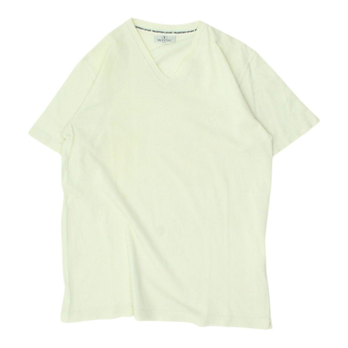 Valentino Mens Cream Tshirt Vintage Casual Designer V Neck Short Sleeve Tee Graphic Tee – Easygoing Wear · High-Quality Print