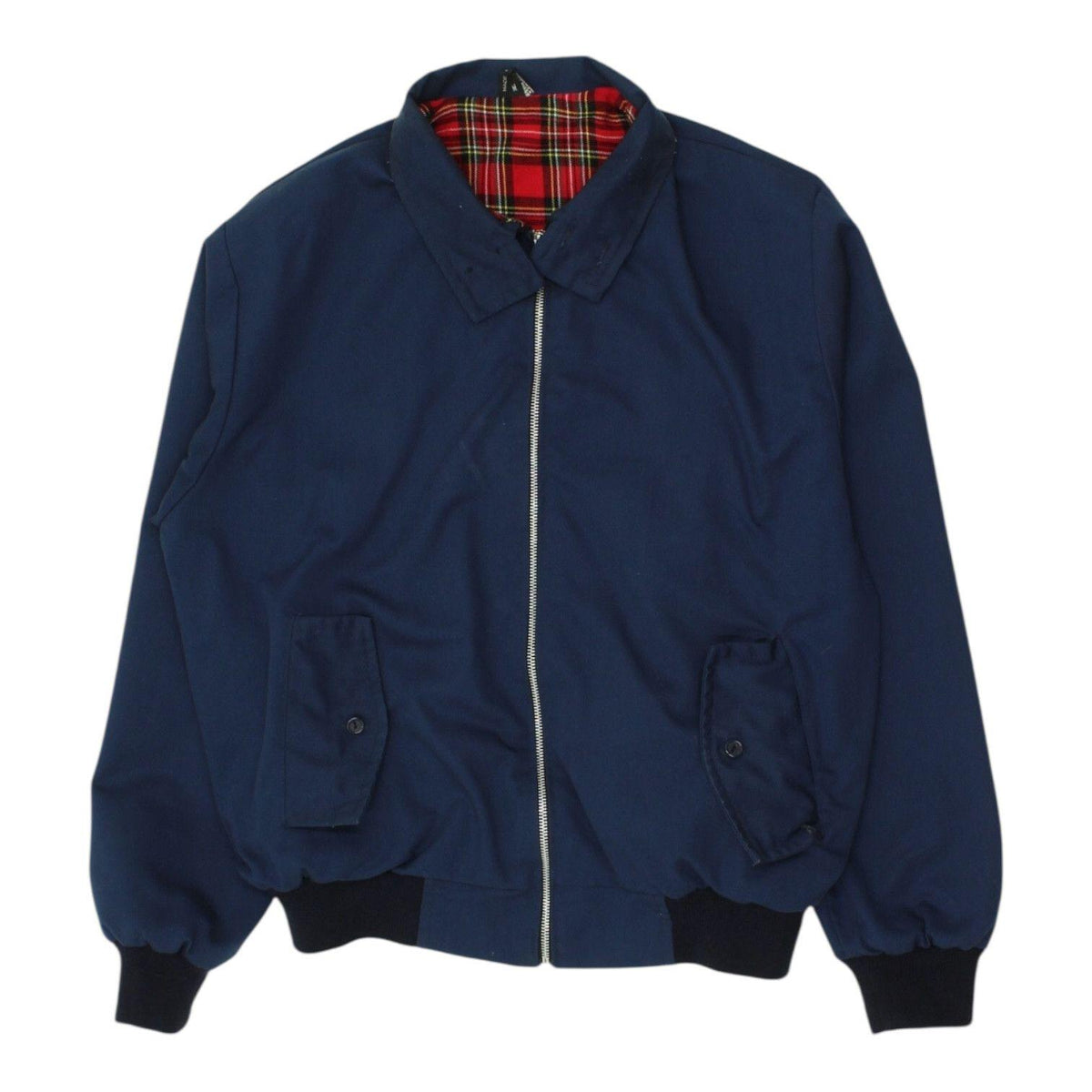 Vintage Bomber Style Jacket Mens Navy Blue Mod Full Zip Collared Graphic Tee – Aesthetic Look · Must-Have Style
