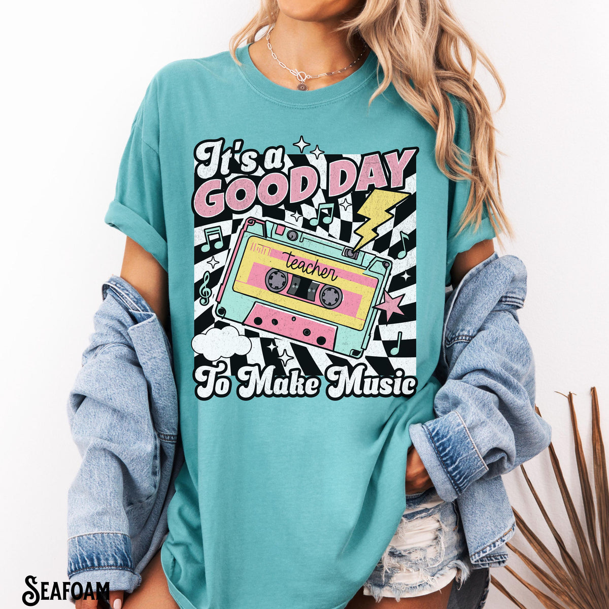 Music Teacher Shirt Music Class T Shirt Chorus Teacher Tee Back To School Band Retro It39s a Good Day Checkered Gift Graphic Tee – Soft Feel · Great Gift For Fans