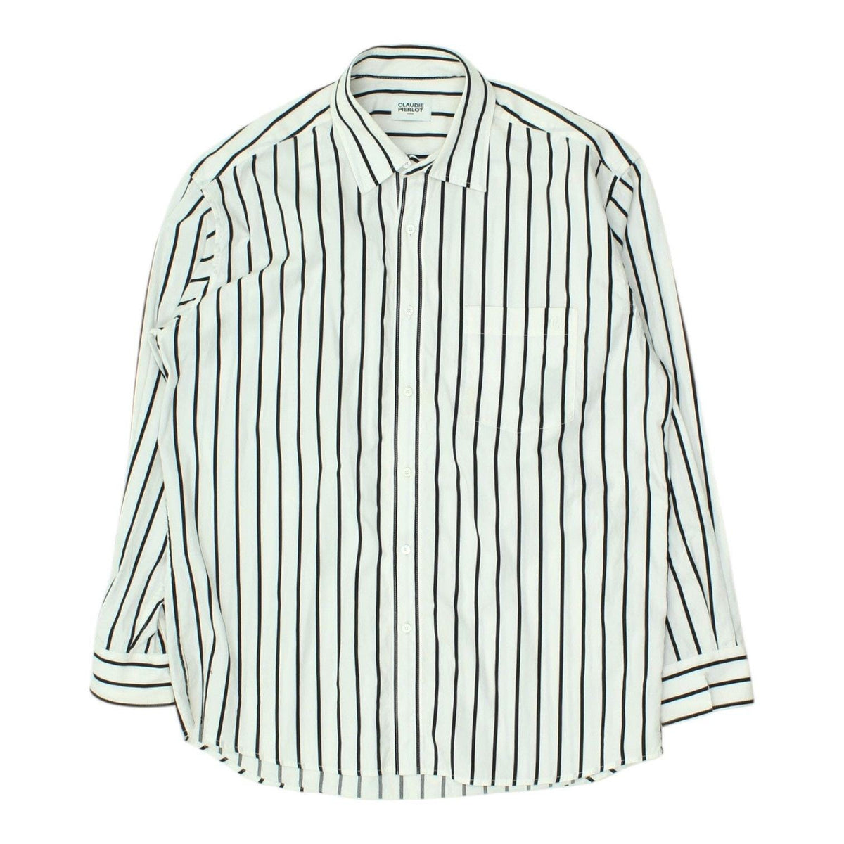 Claudie Pierlot Mens Shirt Vintage Button Up White Striped Designer Formal Graphic Tee – Warm & Stylish · Perfect For Daily Wear