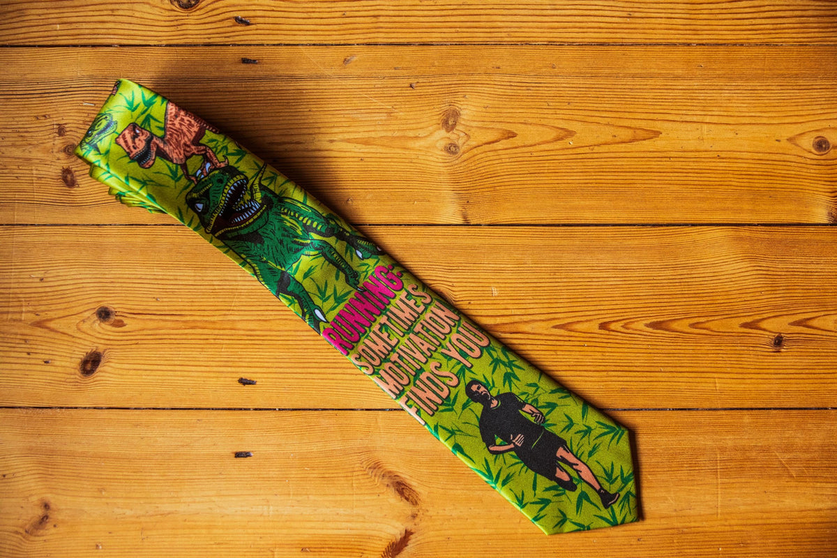 Unique Father39s Day Gift Running Motivation Finds You Dinosaur Funny Ties Gift For Dad Running Lover Ties Dinosaur Ties Teacher Gifts Graphic Tee – Cozy Vibes · High-Quality Print