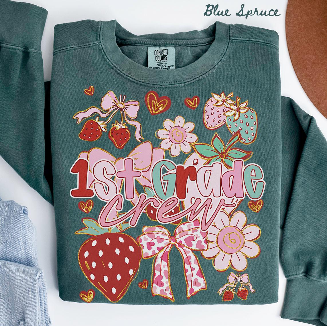 Comfort Colors First Grade Team Sweatshirt Teacher Sweatshirt 1st Grade Crewneck Back to School Tee First Grade Department Gifts Crew Sweatshirt – Bold Style · Perfect For Daily Wear