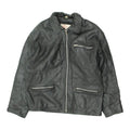 SAK Mens Leather Jacket Vintage Black Hide Biker Style Full Zip Collared Graphic Tee – Aesthetic Look · Perfect For Daily Wear