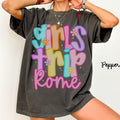 Comfort Colors Girls Trip Shirts Rome Matching TShirts Vacation Gifts Group Tees Girls Night Out Girls Weekend Graphic Tee – Warm & Stylish · Perfect For Daily Wear