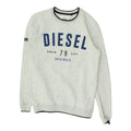 Diesel Mens Grey Sweatshirt Vintage Designer Crew Neck Casual Spellout Logo Sweatshirt – Bold Style · Perfect For Daily Wear